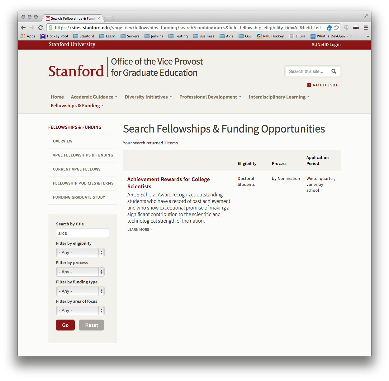 VGPE Fellowship Exposed Filter View